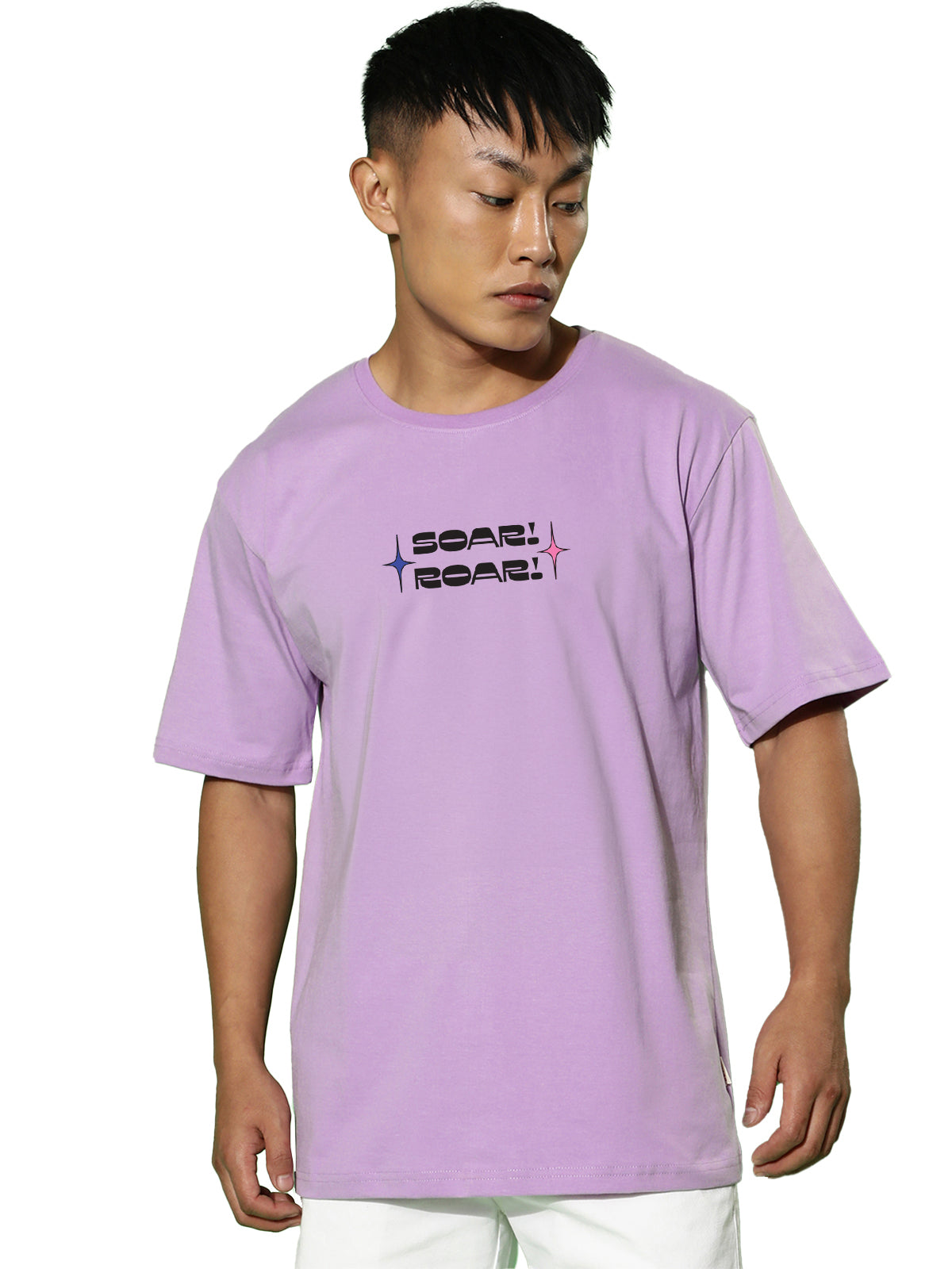 Soar Roar Lilac Oversized Printed Tshirt