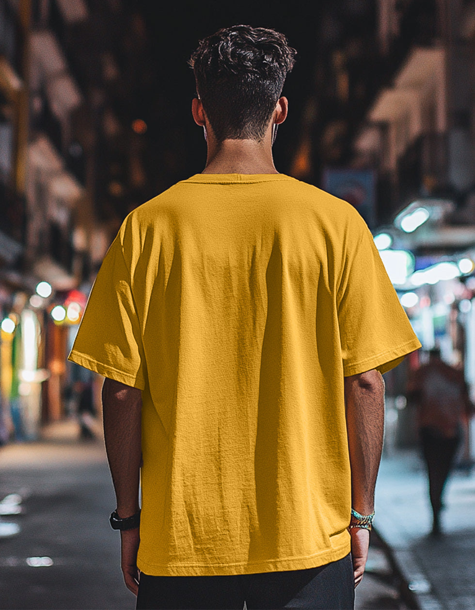 Mustard Plain Oversized T-shirt