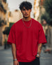 Red Plain Oversized T-shirt