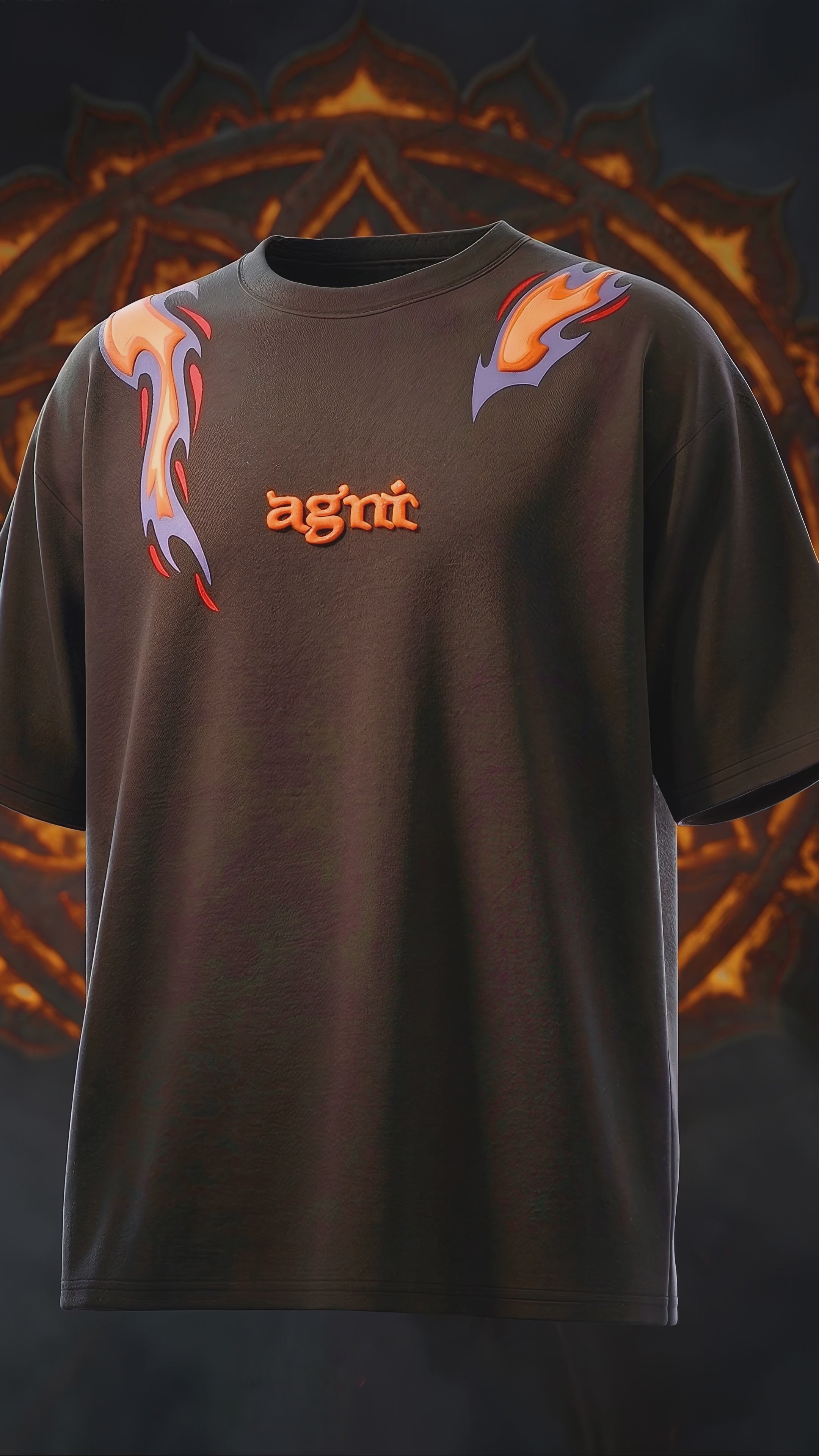 अग्नि Brown Puff Printed Exclusive T-shirt Epic Collection