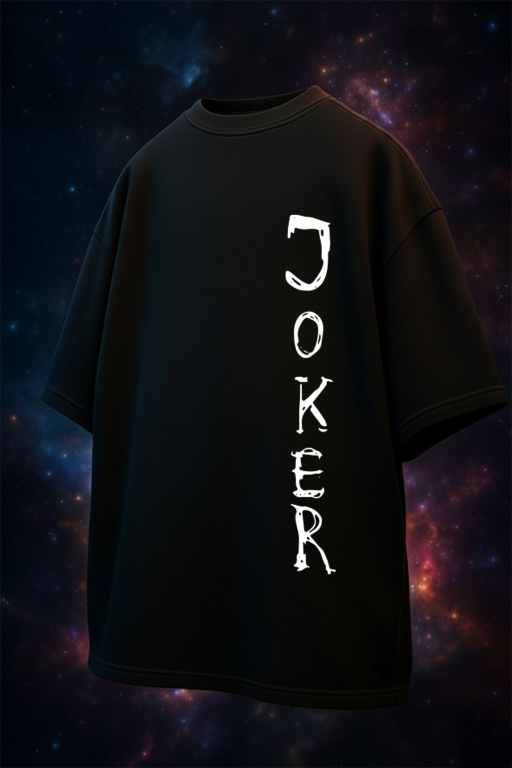 Joker Black Oversized Puff Printed Exclusive T-shirt
