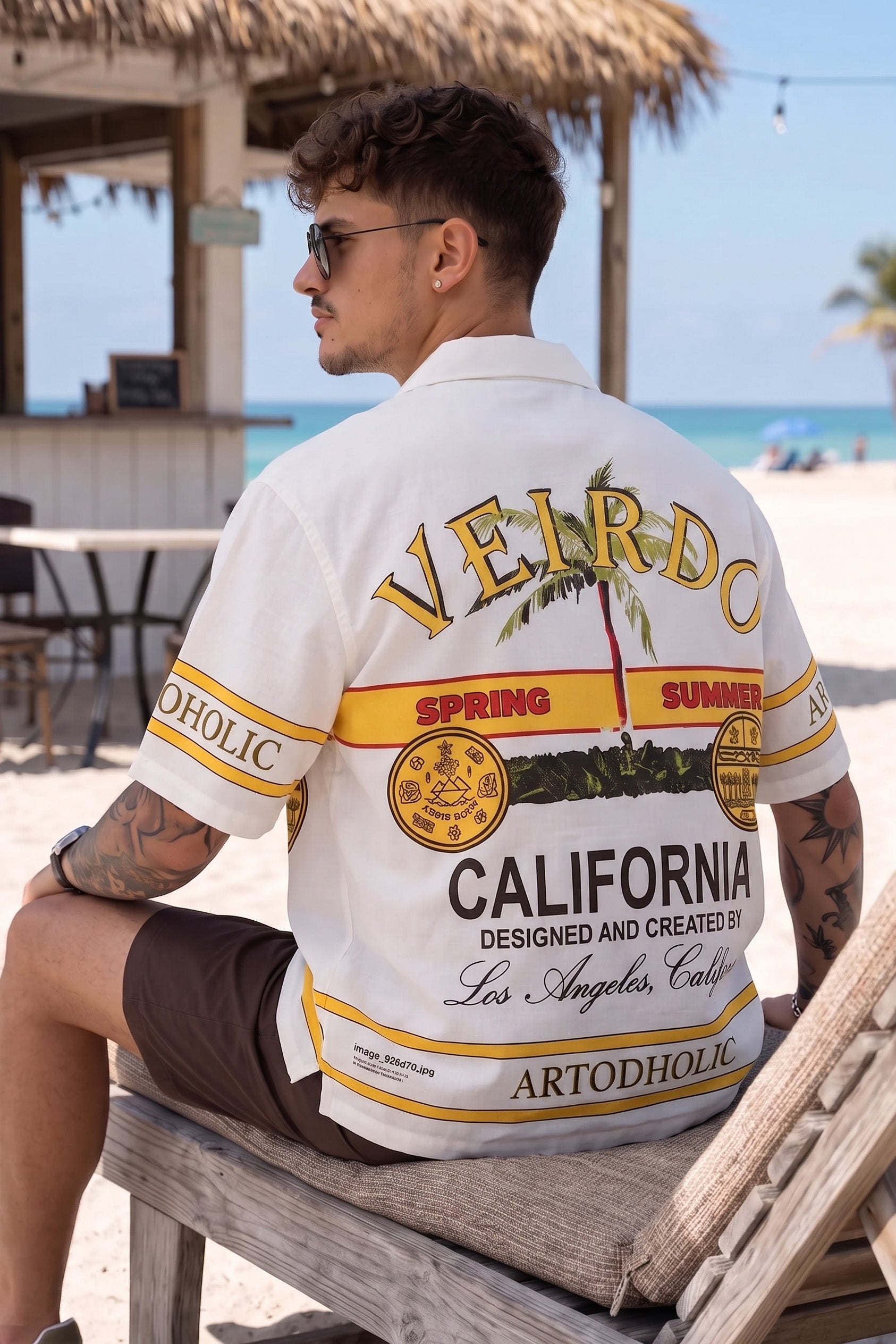 California White Oversized Printed Exclusive Shirt