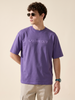 Veirdo Future Dusk Embossed Oversized Plain T-Shirt